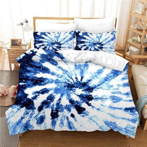 King bedding set Tie Dye 3D printed duvet cover set with pillowcase 3pcs Colorful Blooming Home Textiles Stylish Multiple Size