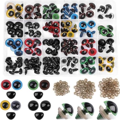 MIUSIE 260 Pcs Plastic Safety Eyes And Noses Saftey Eyes For Stuffed Animals Nose Needle Felting Eyes Kit For Doll Making