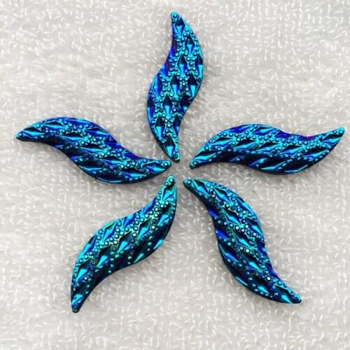 Fashion AB Rhinestones For Bead Working 15*45MM 8pcs/lot Leaf Shape -B887