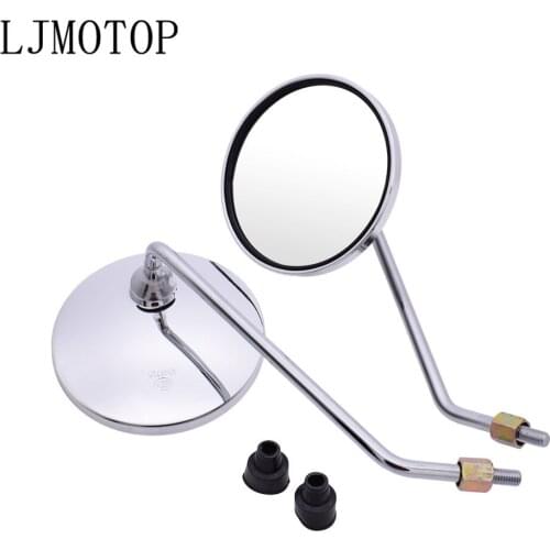 Motorcycle mirrors chrome round mirror motorcycl Big vision Side Mirror For Suzuki GSXR400 GT250 GT550 RG500 RGV250 VS800 VZ800