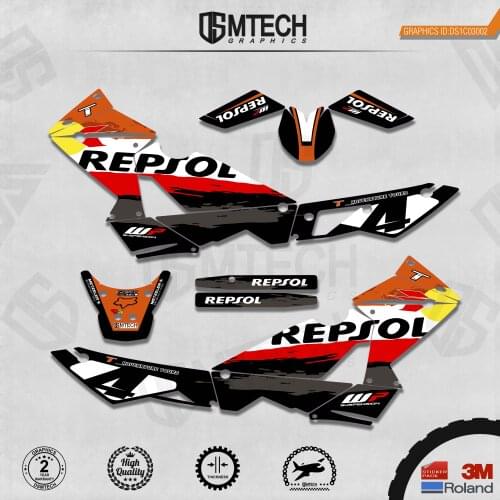 DSMTECH Customized Team Graphics Backgrounds Decals 3M Custom Stickers For 2003-2006 2007-2010 2011-2016 KTM 990ADV 002