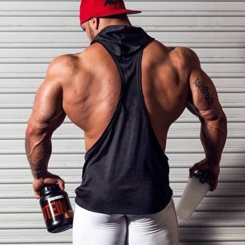 2016 New Solid Bodybuilding Stringer Hoodies Cotton Pullover Hoodie Fitness Tank Top Men Clothing Vest Undershirt Top