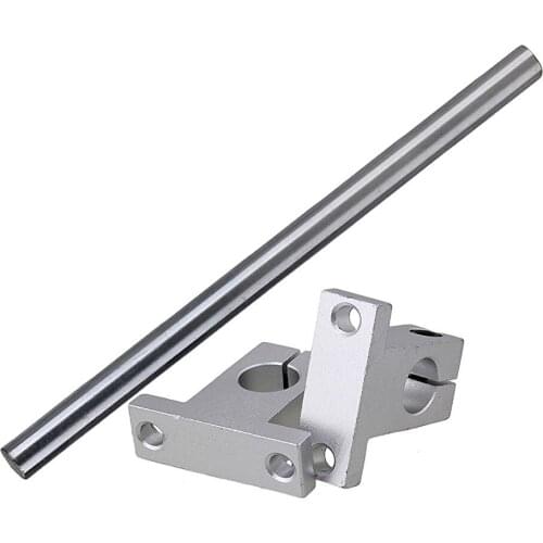 Silver 12MM Dia Cylinder Linear Shaft Optical Axis L200mm & CNC Ball Slide Units Linear Rail Support Set of 3