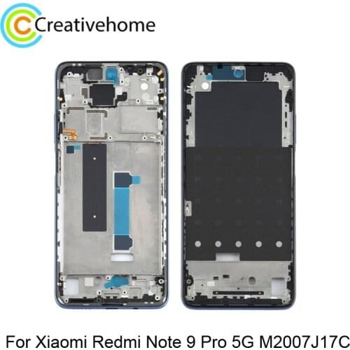Original Front Housing LCD Frame Bezel Plate for Xiaomi Redmi Note 9 Pro 5G M2007J17C