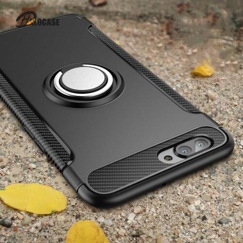 Shockproof Case for iPhone 12 11 7 6 6s 8 Plus X XR XS Max Silicone&PC Back Cover With Magnet Car Holder Metal Phone Ring Stand