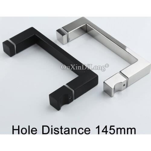 1PCS Minimalist Polished/Black Stainless Steel Shower Handle Bathroom Glass Door Handle Sliding Door Hardware GF222