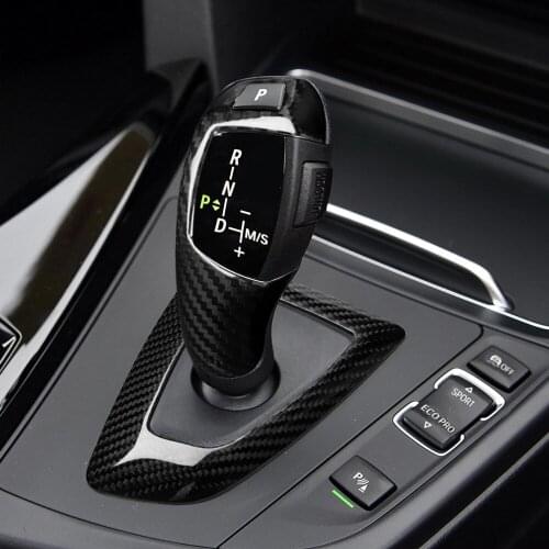 True Carbon Fiber Gear Shift Knob And Panel Cover For BMW F20 F21 F22 F23 F30 F34 F35 F36 F10 F11 F07 F18 F25 F26 F15 F16 F01 I8