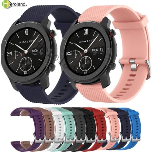 Hero Iand silicone 20mm Watch strap band For Xiaomi Huami Amazfit GTR 42mm / GTS Sport Smart Wristbands For Garmin venu sq belt