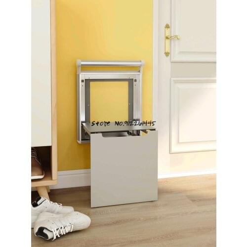 Folding Shoe Stool Wall-mounted Wall Folding Entrance Chair Door Shoe Cabinet Invisible Shoe Stool Folding Bathroom Stool