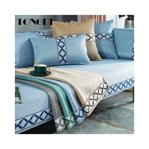 Tongdi Modern Thick Luxury Sofa Cover Elegant Towel Lace Cool Slipcover Anti-skid Seat Couch Decor For Summer Parlour LivingRoom