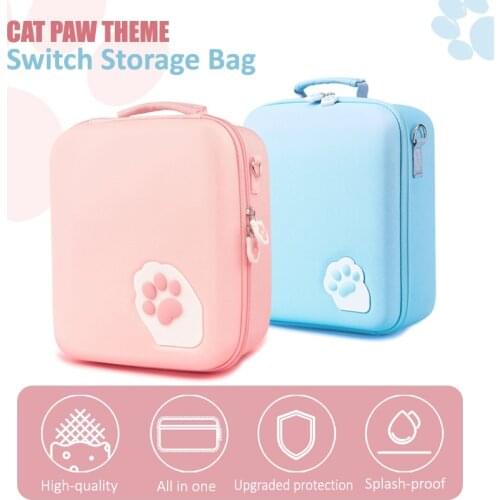 New Cat Paw Storage Bag for Nintendo Switch Portable Hand Carry Case Protective Nintend Switch Game Accessories