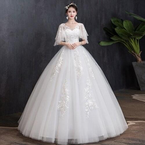 Wedding Dress Lace Up 2020 New Bride Plus Size Embroidery Wedding Dresses Bridal Ball Gowns Vesstido De Novia