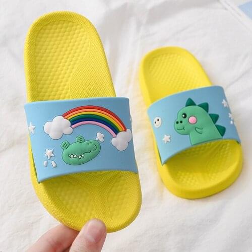 Slippers men and women summer children cartoon cute home soft bottom antiskid parents and children wearing sandals