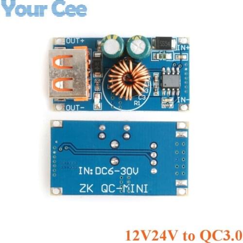 12V24V to QC3.0 USB DC-DC Step Down Buck Converter Charging Module Fast Charger Circuit Board Automatic Voltage Regulation 5V 9V