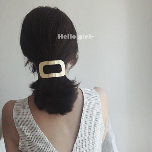 1PC Korea Geometric Square Metal Hair clip Frosty style Solid Color Hairpin Barrette For Girls Hairgrip Hair Styling Accessories