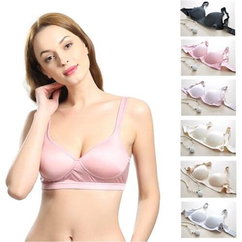 Birdsky, 1PC Women silk bra brassiere breast top push up wire rimless seamless 100% mulberry pure silk, 6 solid colors. OR-79