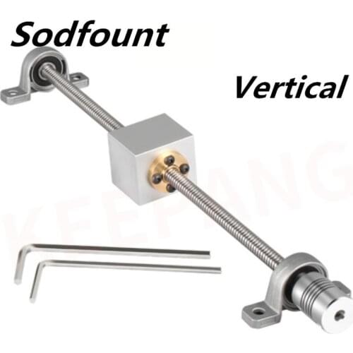 12pcs/set 3d printer accessories T8 Lead Screw stepper motor screw + nut seat nut set diameter 8mm Lead Screw length 150mm-600mm