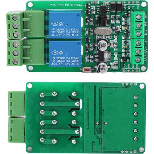 DC 12V 2 Channel Relay Module 2 Switch Quantity Inputs For RS485/TTL Communication Module