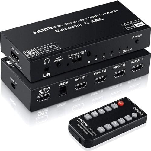2020 HDMI-Compatible Audio Extractor 4K SPDIF Converter 5.1 ToRCA Splitter Optic TOSLINK Switch Digital 7.1 Adapter