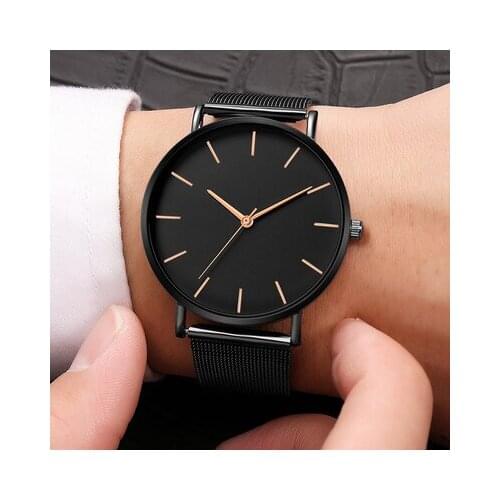 2020 Reloj Mujer Ladies Fashion Metal Hour Casual Simple Quartz Wrist Watch Woman man Black Mesh Stainless Steel Bracele Watch
