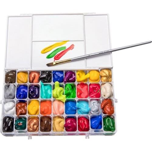 24/36 Grids Watercolor Moisturizing Painting Palette Leakproof Paint Palette Storage Box Stationery Drawing Supplies