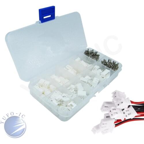 250pcs/box XH 2pin 3pin 4pin 5pin/P JST Housing Header cable wire Adaptor Connector shell Kit female&male+Terminal 2.54 pitch