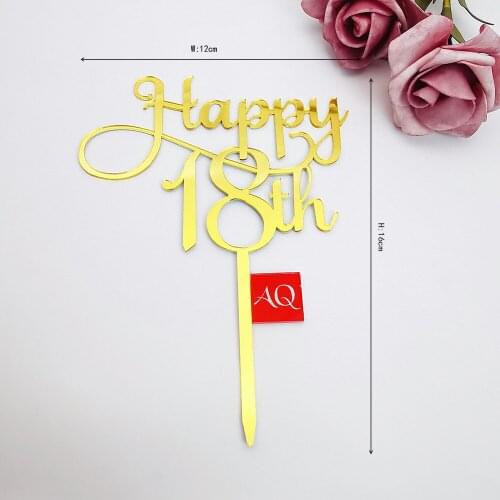 New Acrylic Hand Writing 18 21 25 26 27 28 29 30 40 50 60 70 80 Numbers Cake Toppers Happy Birthday Party Cupcake Decoration