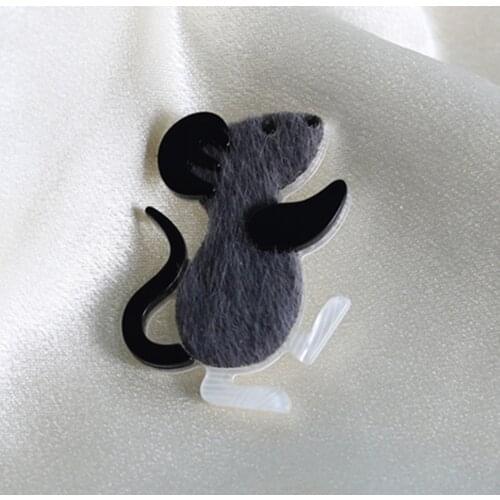 Acrylic Mouse Women Brooches Safety Pins Backpack Shirt Decoration Handmade Acetate Fiber Animal Pin Environmental Brooch