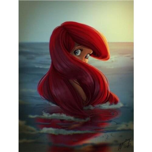 DIY Diamond Painting Mermaid Shark Cross Stitch cartoon girls picture Diamond Mosaic Pattern Diamond Embroidery Home Decor P901