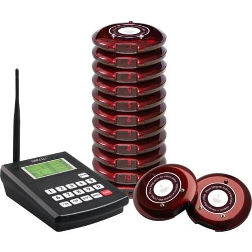 SINGCALL Wireless Coaster Pager system, Restaurant Queue Paging System,Queuing System Calling Button,Take Food to Use