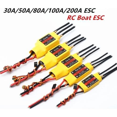 Brushless ESC 30A/50A/80A/125A/200A ESC 2-6S 5V/3A 5V/5A UBEC Speed Controller For RC Boat