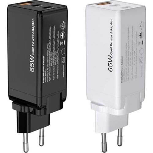 LUSHUO 65W GAN Fast Charger for iPhone Android Notebook Charger Head Adapter USB Type-C Output Cahrger