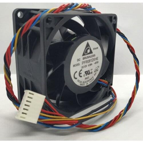 For Delta 8cm 8038 DC 12V 4.9A PFR0812XHE large air volume PWM speed control server cooling fan