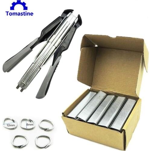 Labor-Saving Hog Ring Pliers and 2500 pcs C Type Nails Animal Wire Cage Clamp Hand Tools for Poultry Chicken Pig Bird Pet Cage