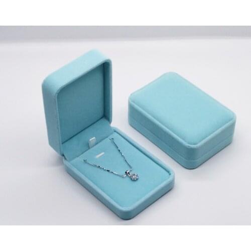 100pcs/lot Big Pendant Box 10x7x3.8cm Velvet Necklace Jewelry Boxes Wedding Jewellery Storage Packaging Cases Wholesale