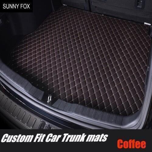 Car trunk mats cargo Liner for Ford S-max Fusion Mondeo Focus Edge Kuga Escape Explorer Ecosport 6D car-styling carpet liners