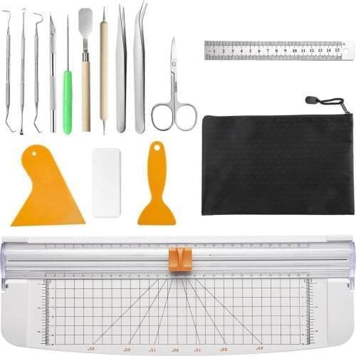 Craft Vinyl Tools Set Basic With Kraft Paper Cutter Scrapbook Cutter For Weeding Vinyl With Embossed Outline Paper Cutting Tools