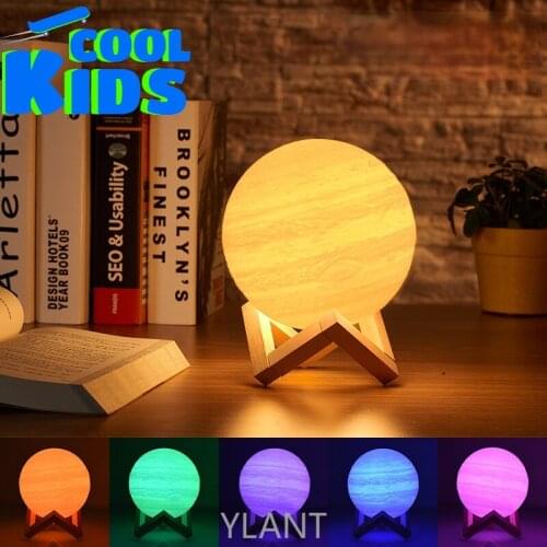 2021 New 3D Printing Earth Lamp Rechargable Planet Night Light For Bedroom decoration Galaxy Lamp Valentines Childrens Gift