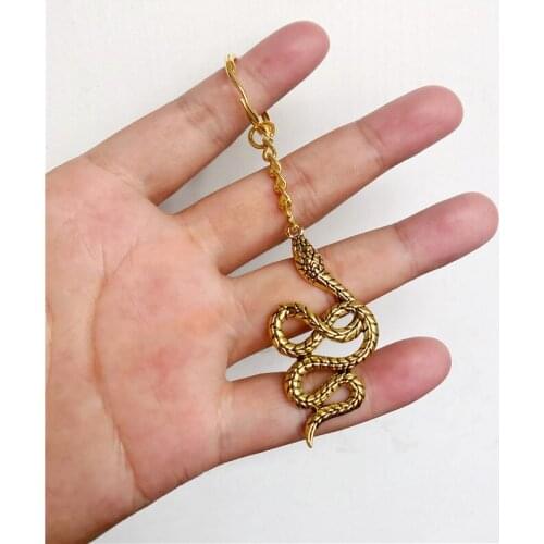 New 30mm Key Ring Keychain king cobra snake Pendants DIY Men Car Key Chain Ring Holder Keyring Souvenir Jewelry Gift