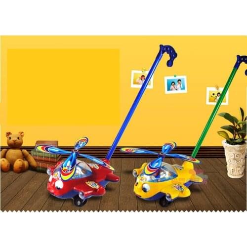 New Baby Toddler Stroller Push Aircraft Childrens Toys Music With Bell Single Stick Tongue Doll Baby Walker with Wheels For Kid