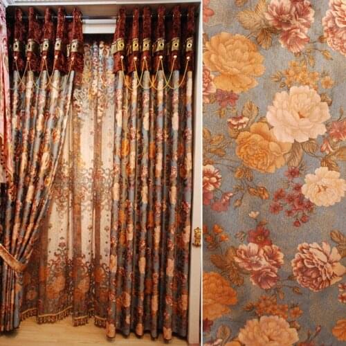 New the tulle oil painting American dodechedron curtain flower rustic finished products oil painting monnet curtains for windows