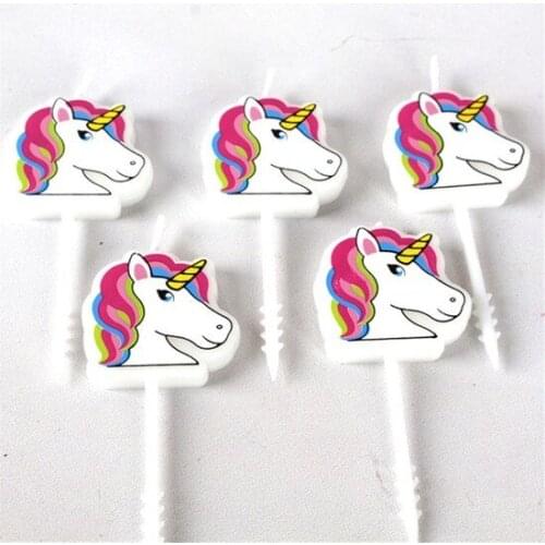 Partifabrik Unicorn 5 li Candle Set party material