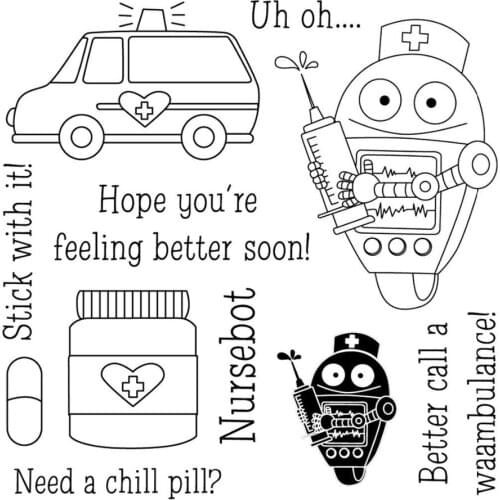 Nursebot Clear Stamp for Scrapbooking Transparent Silicone Rubber DIY Photo Album Decor N14