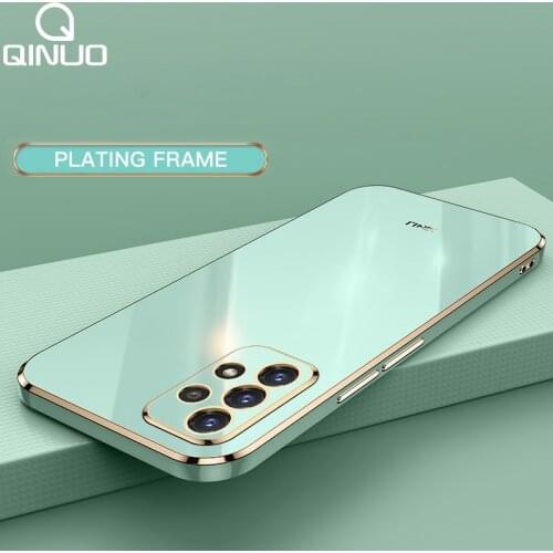 Luxury Plating Square Frame Case For Samsung Galaxy A52 A 72 52 5G A32 A22 A72 A82 A 32 4G Shockproof Bumper Soft Silicone Cover