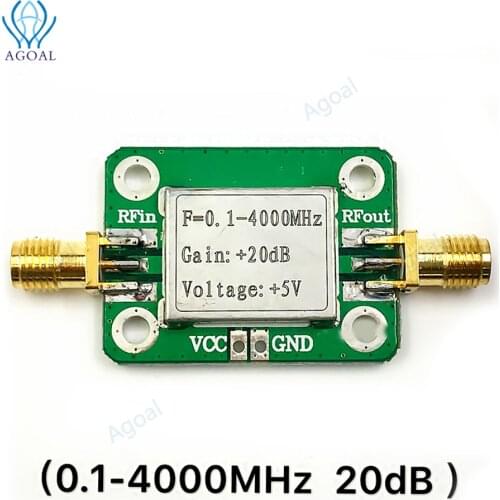 0.1-4000MHz Broadband RF Amplifiers Microwave Radio Frequency Amplifier Module Gain 20dB LNA Board Modules