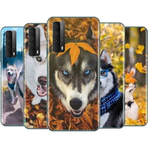 Husky Puppy Dog Silicone Cover For Huawei Y7P Y5P Y9A Y8S Y9S Y6S Y9 Y7 Y6 Y5 Prime PRO Lite 2019 2018 2017 Phone Case