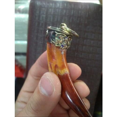 Lion a package boar tooth enamel antique town house to ward off bad luck