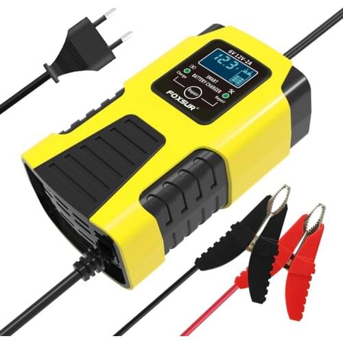 FOXSUR 6V12V 2A Smart Battery Maintainer - Battery Chargers - Trickle Charger - for Cars, Motorcycles, ATVs, Lawn Mower and More