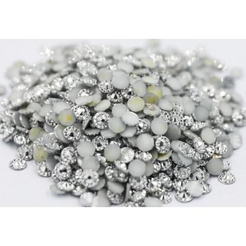 Jelly Silver Hematite Color Sunflower 4mm,5mm,6mm Facets FlatBack Resin Rhinestone Nail Art Garment Decoration Stones/Beads