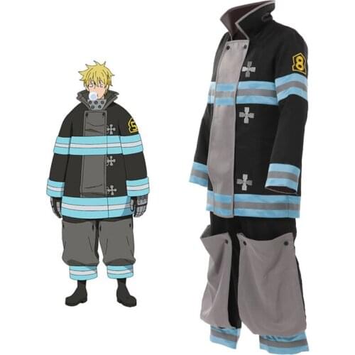 Enen No Shouboutai Fire Force Cosplay Jumpsuit Shinra Kusakabe Tamaki Kotatsu Costume Firefighter Uniform Halloween Rompers